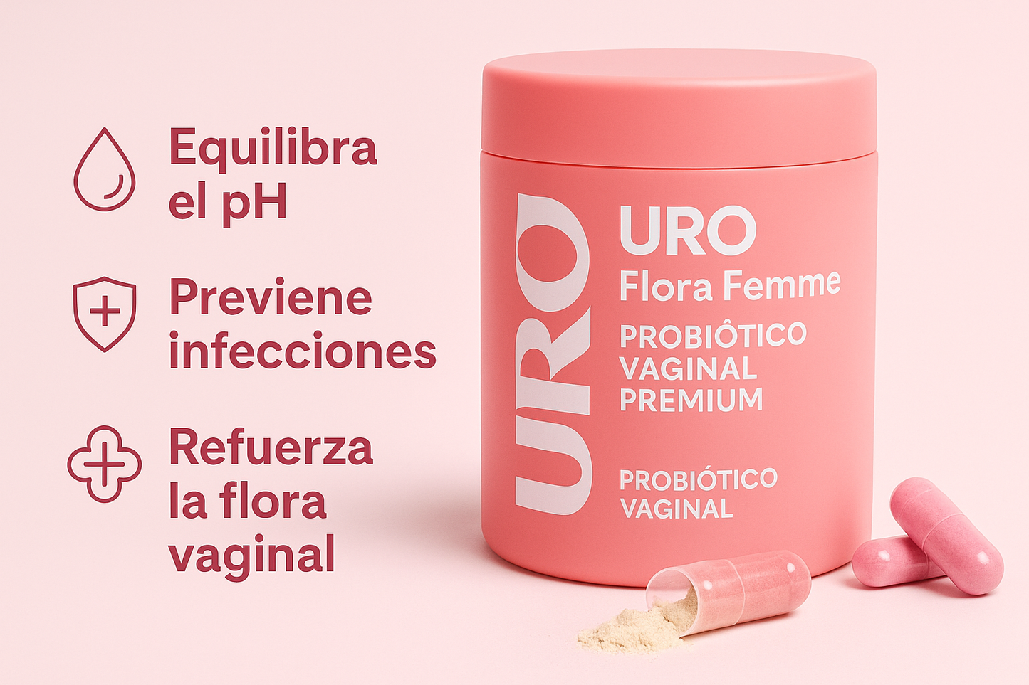 URO Flora Femme – Probióticos y prebióticos diseñados para tu bienestar íntimo total. “Descuento expira en 24h.”